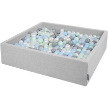 KiddyMoon Piscina de Bolas, 120x30cm, Conjunto de 300 Bolas, Cinzento Claro, para Quarto de Crianças