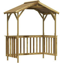 vidaXL estufa para churrasco, madeira de pinho impregnada, 163,5x93x210 cm, para armazenamento e jardim