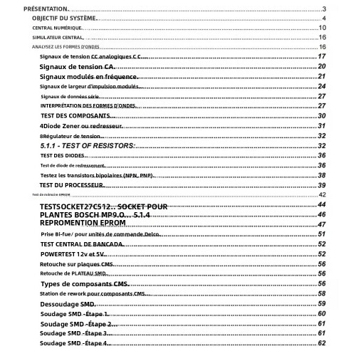 Guide d'étude réparation ECU, format PDF, test et programmation EPROM, diagnostic automobile 2