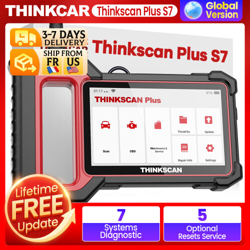 Thinkcar Thinkscan Plus S7, OBD2-scanner, 7 systeemdiagnoses, 28 resets, voor autodiagnose 1