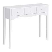 Homcom dressoir, 100x32x85 cm, 3 laden, wit, MDF, voor de entree