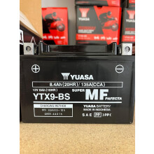 Yuasa Bateria de Moto YTX9-BS, 12 V 8 Ah, 150 x 87 x 105 mm, Sem Manutenção, Compatível com Kymco MXU 50 2006-2010