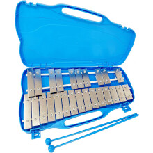 GLOCKENPIEL Carrilhão Xilofone GEWA AG25N2, 27 teclas, acabamento prata, com estojo e baquetas