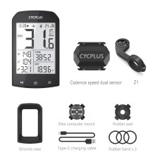 CYCPLUS M1 ordenador de bicicleta GPS, velocímetro con pantalla de 2,9 pulgadas, batería recargable y soporte Z1