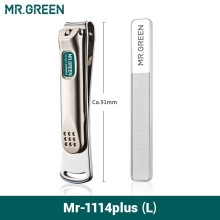 MR.GREEN cortauñas de acero inoxidable, hoja curva, herramienta de manicura con limas