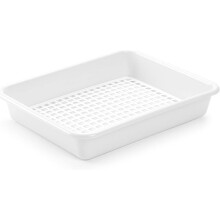 Acan Tradineur, bandeja de armazenamento com grelha, plástico, branco, 35 x 27 x 6 cm, para descongelar alimentos