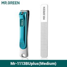 MR.GREEN cortauñas de acero inoxidable con hoja curva y limas para manicura