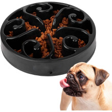 Edipets, comedero de alimentação lenta, preto, para cães e gatos de porte médio e grande