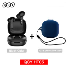QCY HT05 MeloBuds ANC, Kabellose TWS Kopfhörer, 40 dB Aktive Geräuschunterdrückung, 6 Mikrofone, Schwarz