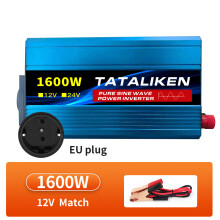 Onduleur, 12V 1600W 50Hz EU, pure sinus golfsinusvormige omvormer van DC naar AC met UE-stekker