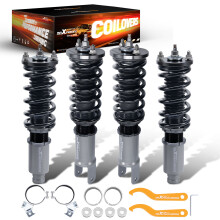 Verlagingsset voor Honda Civic, CRX en Integra, 4 schokdempers en veren, 24-niveau rebound instelbaar