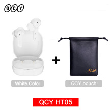 QCY HT05 MeloBuds ANC, Kabellose TWS Kopfhörer, 40 dB Aktive Geräuschunterdrückung, 6 Mikrofone, Weiß mit Tasche