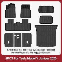 Lot de 9 tapis de sol et coffre en TPE pour Tesla Model Y Juniper 2025, imperméable et antidérapant