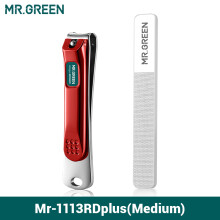MR.GREEN cortauñas de acero inoxidable con hoja curva y limas para manicura