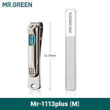 MR.GREEN cortauñas de acero inoxidable con hoja curva y limas de uñas