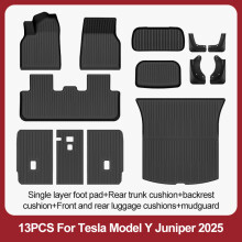 Lot de 13 pièces de tapis de sol et garde-boue en TPE pour Tesla Model Y Juniper 2025