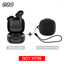 QCY HT05 MeloBuds ANC Kabellose Kopfhörer, 40 dB Aktive Geräuschunterdrückung, 6 Mikrofone, Schwarz