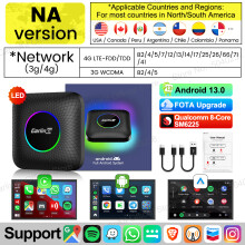CarlinKit CarPlay AI Box, Adaptador inalámbrico Android 13, 4GB 64GB, Procesador Qualcomm 8 núcleos