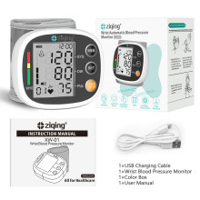 Ziqing polsbloeddrukmeter, model xw-01, draadloos en oplaadbaar, met LCD-scherm en stemfunctie