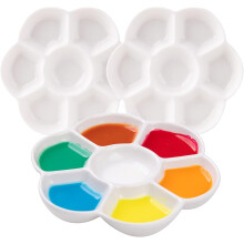 MEEDEN bandeja de pintura de porcelana, conjunto de 3 com caixa, 7 cavidades, para aguarela e gouache