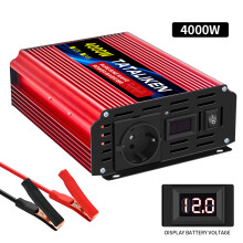 Onduleur, 12V 4000W 50Hz EU, pure sinus golfvormige sinus, DC naar AC omvormer met UE-stekker