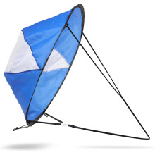 Vela para kayak e canoa, azul e branco, 108x108 cm, em tafetá de poliéster e PVC