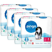 Pingo Fraldas Ecológicas T4, Conjunto de 160 unidades, 8-14kg, para Pele Sensíveis