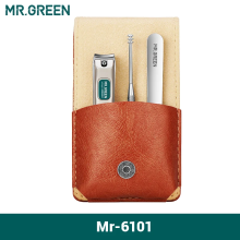 MR.GREEN juego de manicura portátil, lote de cortaúñas de acero inoxidable con estuche de viaje