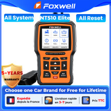 Foxwell NT510 Elite, Scanner de diagnostic OBD2 bidirectionnel, Lecture et effacement de codes DTC, Tous systèmes