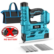 Seesii Cloueuse Sans Fil Calibre 18, Avec 2 Batteries 21V et 1000 Clous Brad, Outil Électrique pour Bricolage et Mobilier
