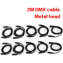 Lot de 10 Câbles DMX 2m, Connecteurs XLR 3 Broches Mâle et Femelle, Noir, pour Éclairage de Scène