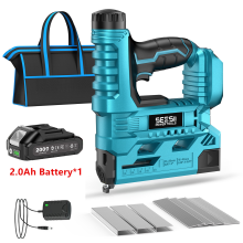 Seesii Cloueuse sans fil calibre 18, avec 2 batteries 2.0Ah, 1000 clous, pour bricolage et meubles