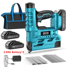 Seesii Cloueuse Sans Fil Calibre 18, Avec 2 Batteries 2,0Ah, Pour Menuiserie et Bricolage