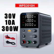 Wanptek Alimentation de laboratoire réglable 30V 10A, Noir, avec alarme court-circuit pour test et réparation