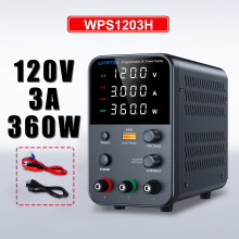 Wanptek Alimentation à découpage réglable 120V 3A, Noir, avec alarme court-circuit pour laboratoire