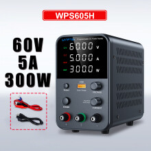 Wanptek Alimentation à découpage réglable 60V 5A Noir, avec alarme court-circuit, pour laboratoire et réparation