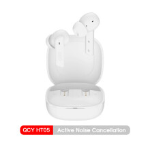 QCY HT05 MeloBuds ANC draadloze oortele, wit, 40dB actieve ruisonderdrukking, Bluetooth 5.2