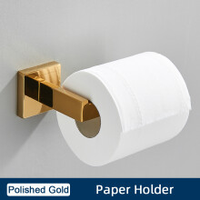 Badkameraccessoires, wandhanddoekhouder, goudkleurig, toiletrolhouder