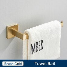 Badkameraccessoires set, wandhanddoekhouder in geborsteld goud, roestvrij staal