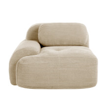 Canapé moderne modulaire sans accoudoirs, tissu Corduroy Premium avec coussin, beige