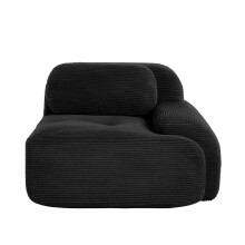 Canapé moderne modulable, 1 pièce sans accoudoirs avec coussin, tissu Corduroy Premium, Noir