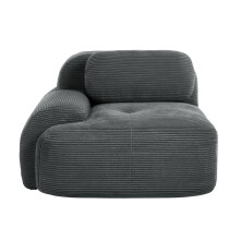 Canapé moderne sans accoudoirs en tissu Corduroy Premium avec coussin, Gris