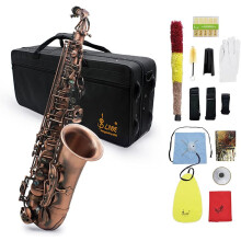 Btuty Saxofone Alto Eb, Cor Vermelho e Bronze, Com Abalone, Concha, Estojo e Acessórios