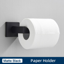 Badkameraccessoires set, wandhanddoekhouder, zwart, papierhouder en haakje, roestvrij staal