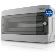 Intratec Caixa de Distribuição de Superfície 1 Fila IP65, 18 Módulos DIN, 260 x 428 x 142 mm, Exterior