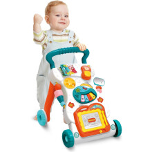 Andador para bebés primeiros passos, rodas com velocidade ajustável, inclui instrumentos musicais e quadro, branco