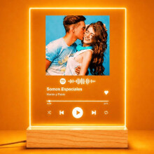 Lâmpada de metacrilato personalizada com foto e código Spotify, decorativa