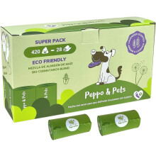 Peppo and Pets, sacos para excrementos de cão, 420 unidades, 23 x 33 cm, aroma a lavanda, resistentes e opacos