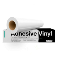 HTVRONT Vinyle Adhésif Permanent, 30X900cm, Blanc Brillant, pour Cricut et Découpeuse