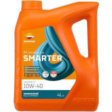 REPSOL óleo lubrificante sintético para moto SMARTER SYNTHETIC 4T 10W-40 4L